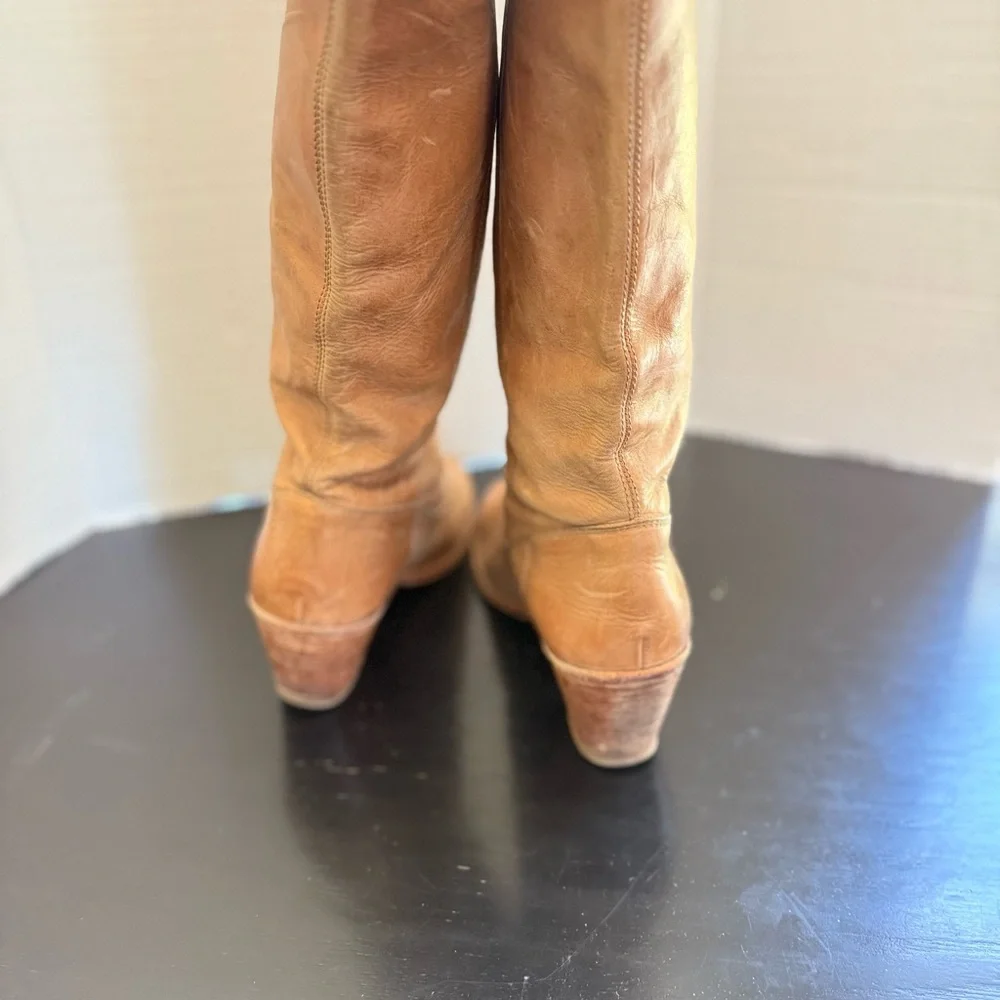 Frye Tan Leather Knee-High Boots - Picture 3 of 10